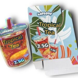 Tropical Tea Lato Pop Mylar Bags with Boxes 3.5g Box Packaging Holographic